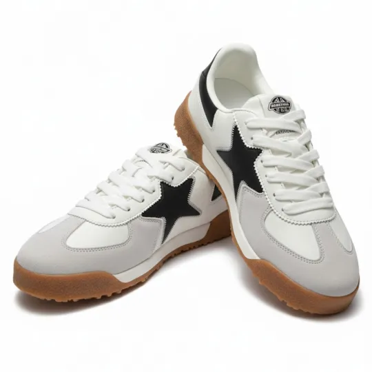 Starter White & Gray Sneakers with Black Star Logo